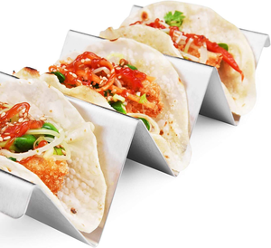 Taco Holder Stand Set Taco Holder Stainless Steel Taco <b>Racks</b> for Baking and Grill Safe - Product Image 2