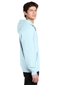 Sweat-shirt à capuche personnalisé pour homme, en molleton bleu ciel uni de haute qualité, style streetwear, vente en gros - Product Image 5