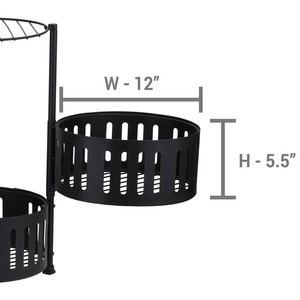 Supports et étagères de rangement modernes pour cuisine, organisateur de nourriture sur pied avec revêtement en poudre MS et panier de rangement solide - Product Image 3
