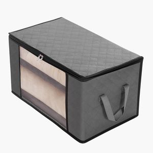 Set di 6 Grandi Borse Portaoggetti in Tessuto da 90L, Organizzatori Pieghevoli per Armadio con Manici, Contenitori Intrecciati per Vestiti - Product Image 5