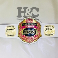 Ceinture de championnat de lutte de qualité supérieure HOOPER COMPANY en laiton plaqué or, cuir PU écologique, personnalisable, sangle blanche