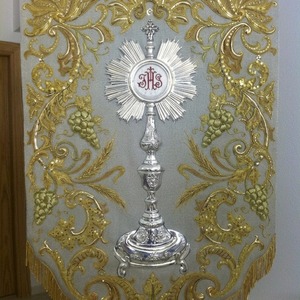 Estandarte de Iglesia Personalizado con Bordado Plateado y Dorado, Estándar Litúrgico con Flecos, Insignia de Tela de Estilo Clásico - Product Image 6