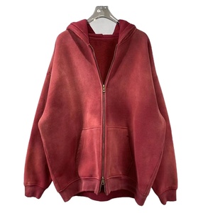 Sudadera con Capucha Personalizada 100% Algodón, 450 GSM, Lavada al Ácido, con Cierre Completo, para Hombre, con Logotipo Impreso, Estilo Urbano, Ecológica, para Invierno - Product Image 3