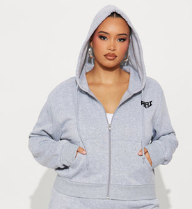 Women Front Zip Hoodie Custom Logo Streetwear Fashion Apparel Bulk Order Supplier Wholesale USA Market - Product Image 2
