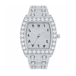 Montre de luxe pour garçons, en acier inoxydable, rectangulaire, analogique, à quartz, avec bracelet - Product Image 1