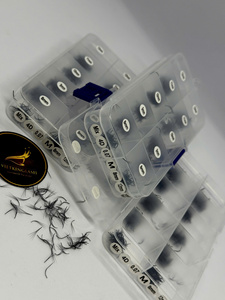 Kit de Prueba Profesional de Pestañas Mixtas 3D 5D 8D 10D 12D, Fans Premade de Cachemira Negro Mate, Caja de Muestras para Extensiones de Pestañas - Product Image 2