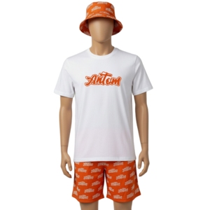 Ensemble décontracté d'été de haute qualité avec logo personnalisé pour hommes : T-shirts à col rond et shorts de jogging unis – Ensemble 2 pièces - Product Image 1