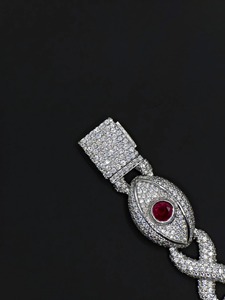 925 Sterling <b>Silver</b> Hip Hop Brilliant Cut VVS Lab Grown Moissanite Filled Iced Unisex IGI Certified Diamond <b>Bracelets</b> <b>Bangles</b> - Product Image 4