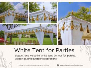 White Gazebo Tent <b>Canvas</b> Fabric MS <b>Frame</b> Wedding Party Tent - Product Image 4