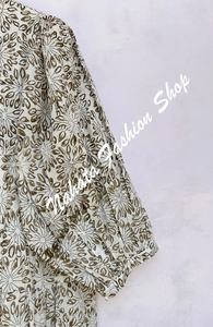 Mini robe Elizabeth imprimée à motif de fleurs pour femmes, manches 3/4 avec boutons, nouveauté, été - Product Image 3