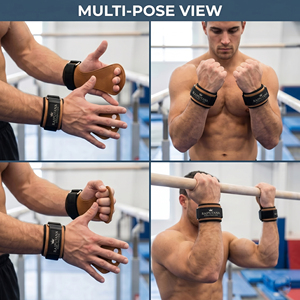 Protège-paume de musculation avec support de poignet, poignée réglable à boucle auto-agrippante, respirant, antidérapant, protection complète, haute résistance - Product Image 3
