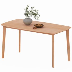 Tavolo da Pranzo Rettangolare Rustico in Legno di Pino da 119 cm per 6 Persone, Piano Grande per Sala da Pranzo, Tavolo da Cucina Naturale - Product Image 1
