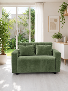 Sofá Tosca Moderno Esmeralda Tokyo con Respaldo Acolchado, Tela Ecológica Personalizable, para Apartamentos, Hoteles, Almacenes, Hospitales, Villas y Oficinas - Product Image 2
