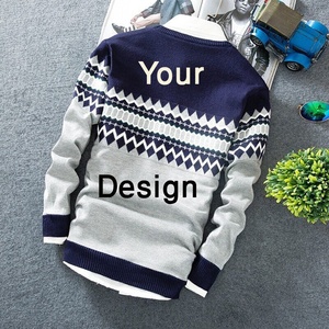 Fabricants de vêtements 2023 nouveau pull de créateur populaire avec logo personnalisé pour hommes 100% couleur unie pur coton long respirant tricoté - Product Image 2