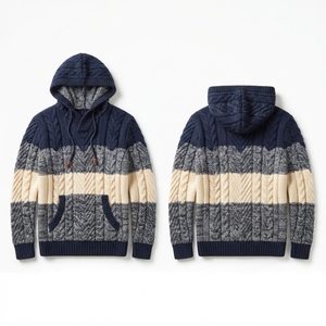 Sweat à capuche pull-over texturé 100 % coton épais pour homme, coupe classique, style vintage, avec logo personnalisé, vente en gros, dropshipping - Product Image 5