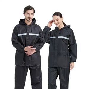Traje Impermeable Unisex para Adultos, de Manga Larga, con Capucha, de una Pieza, para Todas las Estaciones, Chaqueta y Pantalones Negros de Poliéster - Product Image 4