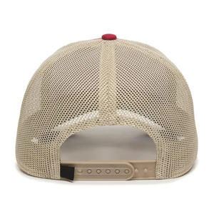 Red Mesh Trucker Cap With Blue Brim 6-Panel Unisex Adjustable Casual Style Spring <b>Summer</b> Wear - Product Image 6