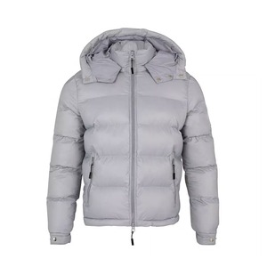 Men's <b>Hooded</b> Down Puffer Jacket Windproof Zipper Closure Casual <b>Winter</b> <b>Coat</b> Regular Fit Solid Color Long Sleeve - Product Image 4
