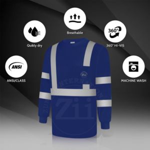 Vêtement de sécurité réfléchissant, classe 1 ANSI, imperméable, LED clignotante, logo personnalisé, manches longues, 100% coton, écologique, séchage rapide, construction robuste - Product Image 5