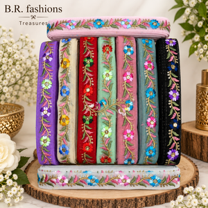 Wholesale 100% Polyester Elegant Floral Embroidered <b>Lace</b> <b>Ribbon</b> Trim Mesh Decorative Band Bridal Gown Evening Wear 1-1/2" Width - Product Image 6