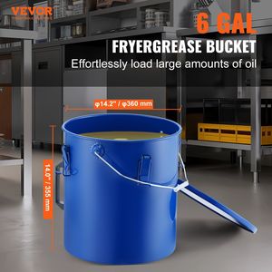 Contenitore per Olio da 6 Galloni per Cucine Commerciali, in Acciaio al Carbonio, con Rivestimento Antiruggine, per Smaltimento Olio e Grasso - Product Image 2