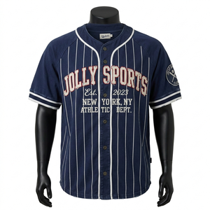 Camiseta de Béisbol para Hombre, 100% Algodón, Corte Holgado, Malla de Poliéster Premium GSM, Color Magenta, Rosa, Blanco, con Rayas Finas y Logotipo Bordado Personalizado - Product Image 3