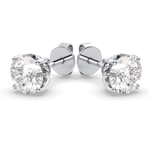 REYES Classic Design 925 Sterling <b>Silver</b> CVD HPHT Lab Grown Diamond Screw Back <b>Stud</b> <b>Earrings</b> For Women Everyday Wear Jewelry - Product Image 2