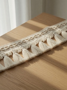Frange en dentelle de coton faite à la main de style bohème pour rideaux, décoration d'intérieur et couture - Product Image 6