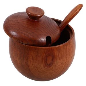 Vente en gros de salières et sucrières en bois d'acacia avec cuillère intégrée, récipient de rangement, qualité alimentaire, écologique, passe au lave-vaisselle - Product Image 4