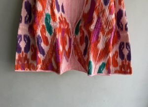 <b>Quilted</b> <b>Jacket</b> Women's V-Neck Three Quarter Sleeve Geometric Spring Fashion Coat Pink Orange Purple Green <b>Patterned</b> Outer gift - Product Image 3