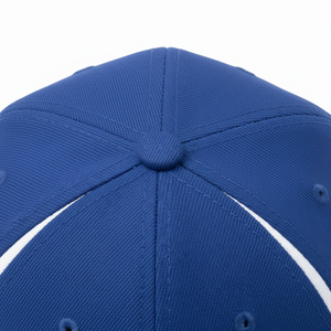 Blue 6-Panel Baseball <b>Cap</b> With White Contrast Stitching Unisex Casual Outdoor Hat Spring Summer Wear - Product Image 5
