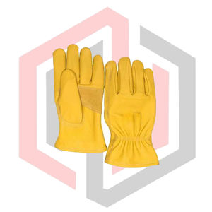 Gants de travail pour conducteur en cuir de vachette pleine fleur, paume en cuir croûte, dos antidérapant, résistants aux déchirures, respirants, sans silicone, anti-coupure, antistatiques - Product Image 1