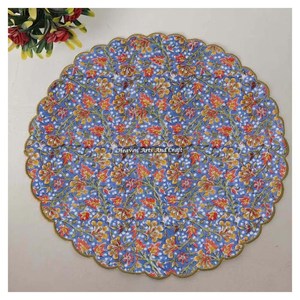 Handmade Printed Modern <b>Round</b> <b>Table</b> Napkin 100% Cotton Unique Design for Airplane, Hotels and Home Use EN091 - Product Image 1