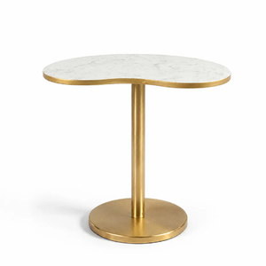 Modern Design Metal Aluminum Casted <b>Round</b> <b>Side</b> <b>Table</b> With Marble Top Set Of 2 - Product Image 6