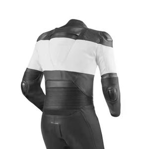 Combinaison de moto en cuir à manches longues pour homme, coupe-vent, toutes saisons, avec blocs de couleur, veste de protection - Product Image 4