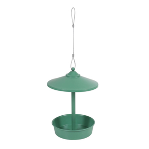 Comedero para pájaros de metal de dos niveles con diseño de pájaro posado para uso en exteriores en el jardín, forma redonda, estilo vintage. - Product Image 2