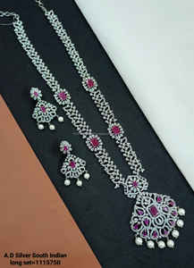 Ensemble de bijoux de mariée en diamant américain classique Collier et boucles d'oreilles en deux pièces pour mariage Style classique à la mode - Product Image 3