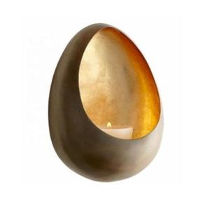 Portavelas negro y dorado para huracanes, diseño único en negro y dorado, brinda una sensación contemporánea, soporte para luz de té, sala de estar para el hogar - Product Image 2