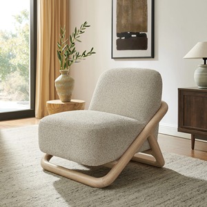 Sofá Individual Moderno de Lujo Tapizado en Tela de Lino con Estructura de Madera de Teca, Muebles para Sala de Estar - Fander - Product Image 1