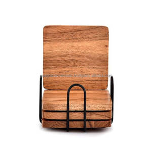 Sous-verre en bambou et liège d'acacia personnalisé OEM sous-verre en bois de noyer sous-verre en hêtre pour tasse à café - Product Image 6