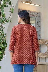 Women Print Ethnic Cotton <b>Kurti</b> Top - Product Image 2