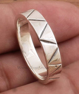 Anillo de Plata de Ley 925 para Mujer y Hombre, Anillo Minimalista de Plata Lisa, Anillo Apilable para Boda, Joyería de Plata al por Mayor - Product Image 4