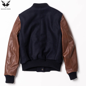 With Wholesale Rate Make Your Own Casual Loose Fit Contrast Color Star Print Spring Autumn College Baseball Varsity Jackets - Product Image 5