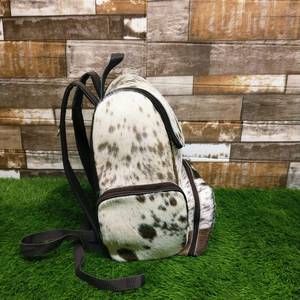 Premium Genuine <b>Leather</b> Hair Cowhide Zipper <b>Backpack</b> Travel Laptop School Rucksack Multi-function <b>Large</b> Capacity Unisex - Product Image 6