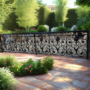 Balustrade de balcon en fer forgé de luxe, moderne, résistante à la rouille, durable, élégante, style villas - Product Image 2