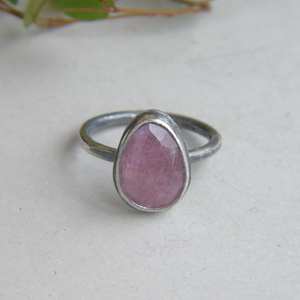 แหวนเพชรควอตซ์สตรอว์เบอร์รีแฮนด์เมดสุดหรู ชุบทอง 14K ขนาด 7.5 ประดับอัญมณีธรรมชาติ ของขวัญสำหรับผู้หญิง - Product Image 3