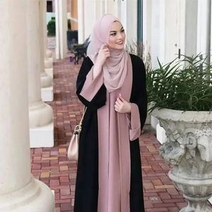 Abaya Fluida de Doble Capa de Chifón – Elegante Capa de Noche Transpirable para Bodas de Verano - Product Image 3
