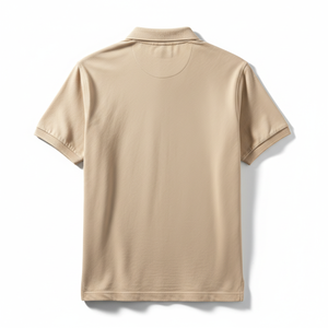 Polo en piqué personnalisable pour homme |   Haut à manches courtes marron clair |   Fournisseur en gros pour la broderie de marques - Product Image 5