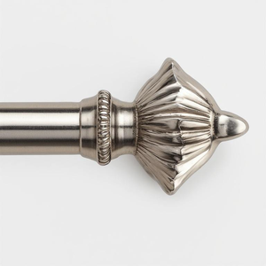 Barra de Cortina Metálica Moderna con Acabado de Aluminio Cepillado, Resistente y Duradera, Desliza Fácilmente - Product Image 3