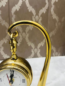 Handcrafted Antique Brass <b>Clock</b> Vintage Hanging Table Timepiece Classic Desk Decor for Home Office - Product Image 2